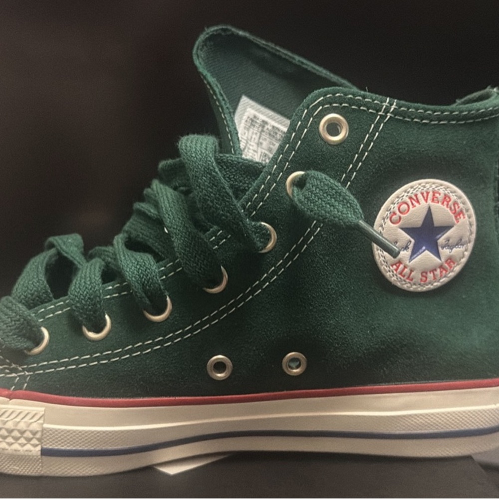 Converse High Top Sneakers - Dark Green with White Accents